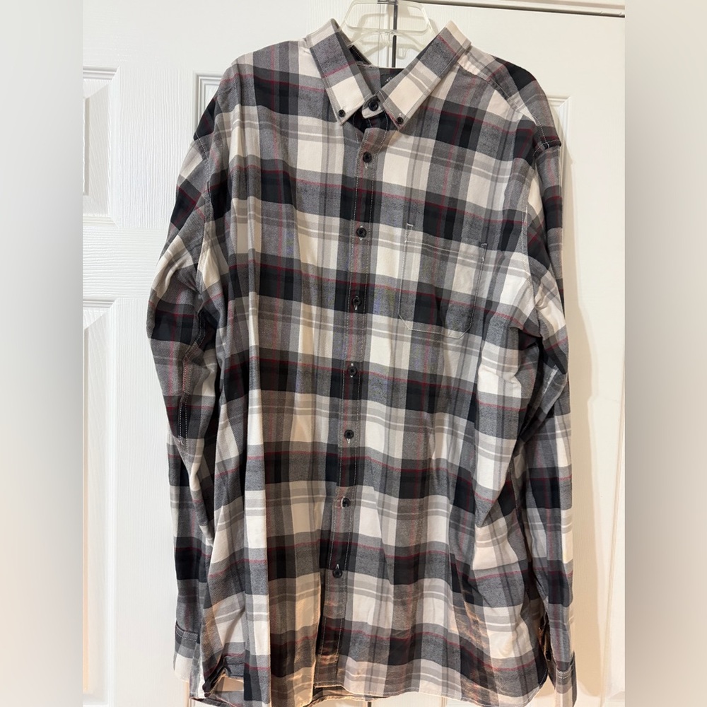 Eddie Bauer Men's Flannel Plaid Button-Up Shirt 3XL Tall